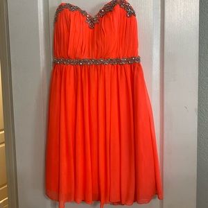 Neon pink homecoming dress